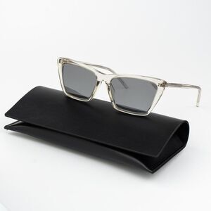 Saint Laurent Men Sunglasses Transparent Beige Cat Eye SL737 MICA THIN 004